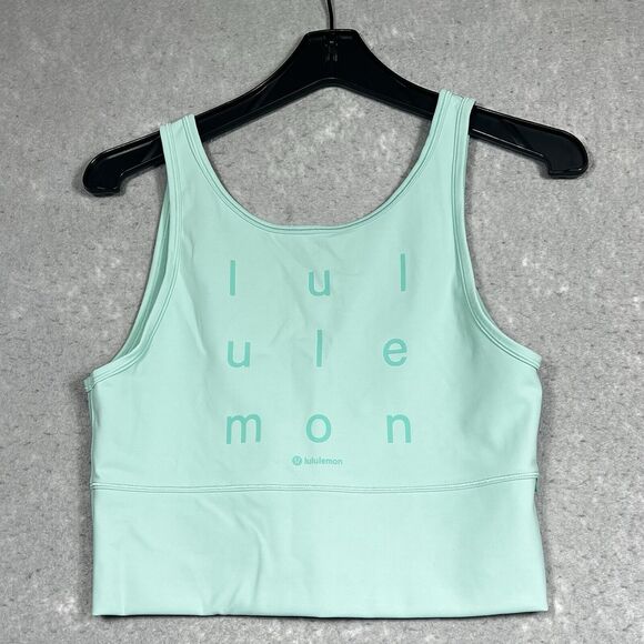 Lululemon Power Pivot Everlux Tank Top Size 8 Logo Motif Wild Mint WLDM Athletic - Picture 1 of 11